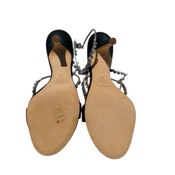 Giuseppe Zanotti black satin high heel with crystals Sz 8 eu 38 never worn - Picture 13 of 15